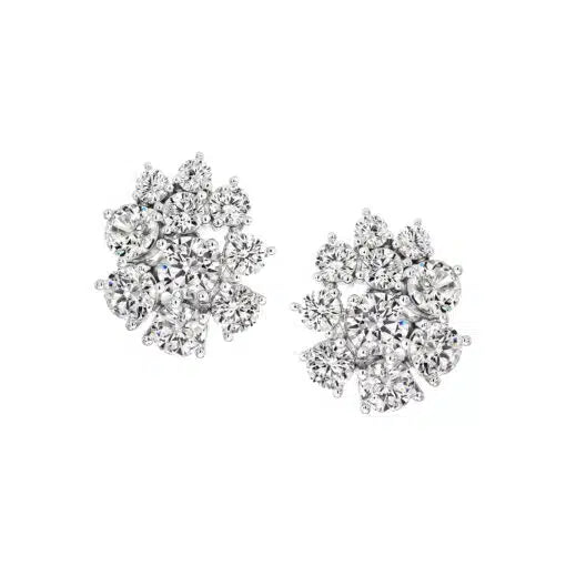 Diamond Cluster Stud Earrings