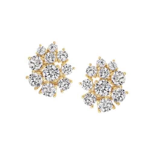 Diamond Cluster Stud Earring