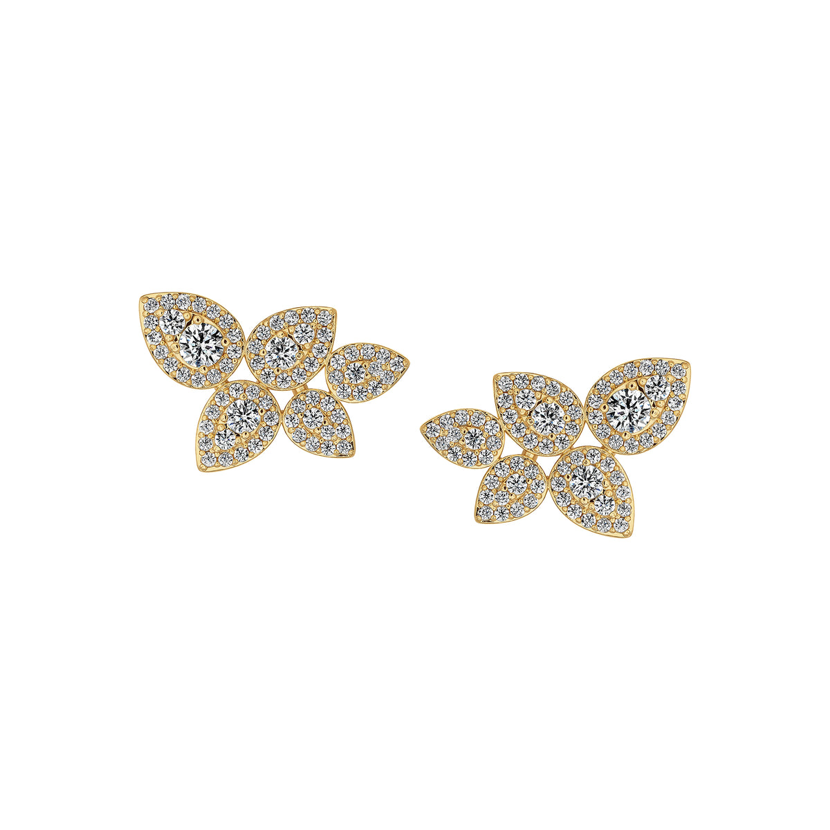Leaf Cluster Stud Earring
