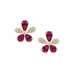 Multi Petal Flower Stud Earring