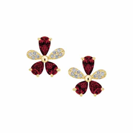 Multi Petal Flower Stud Earring