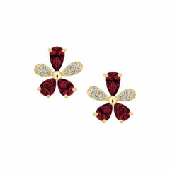 Multi Petal Flower Stud Earring