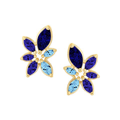 Leaf Gemstone Stud Earring