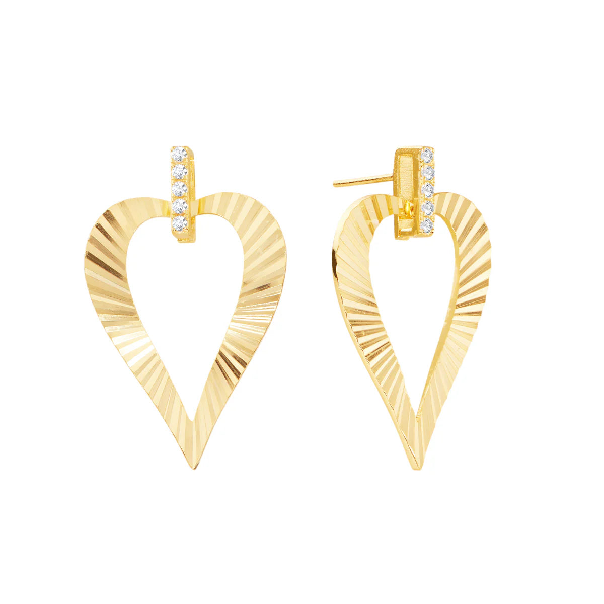 Ribbed Oversized Heart Earrings