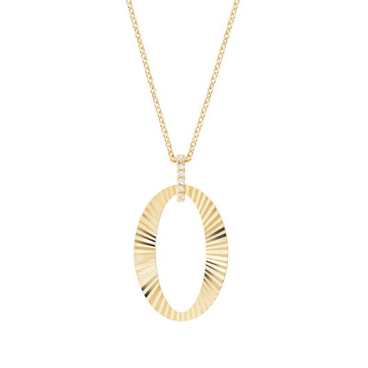 Ribbed Oval Open Pendant