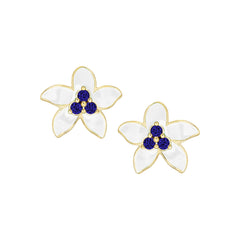 Enamel Pointy Flower Stud Earring