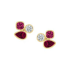 Bezel-set Trio Stud Earring