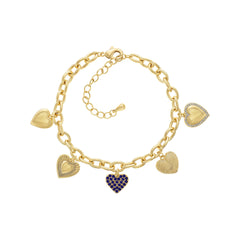 Multi Heart Charm Bracelet