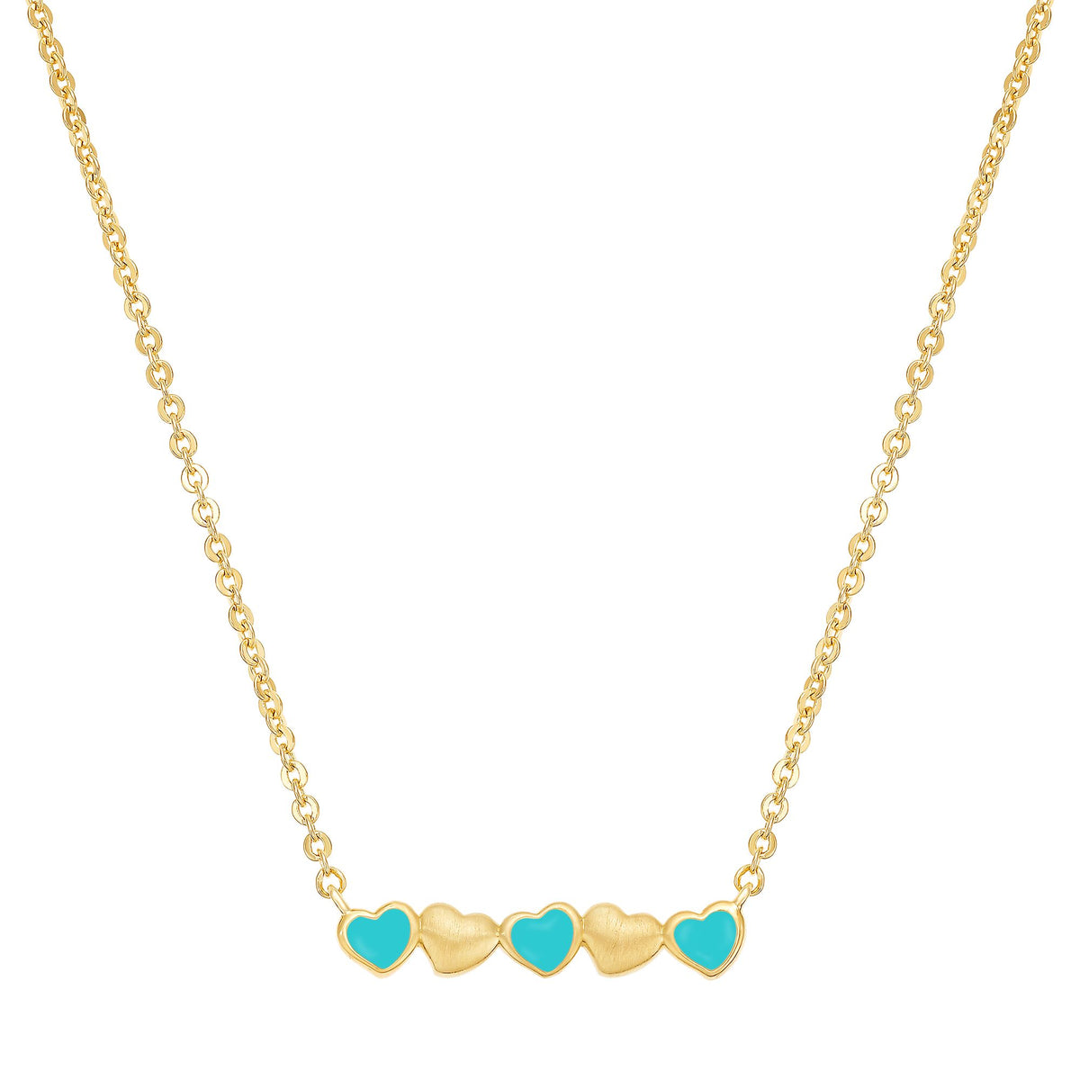 Leaning Hearts Bar Pendant