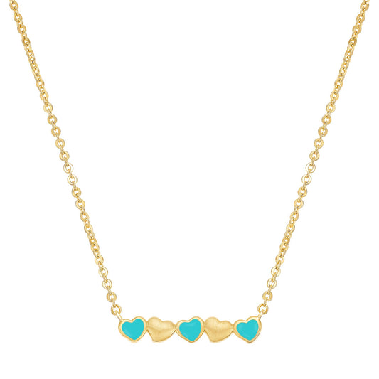 Leaning Hearts Bar Pendant