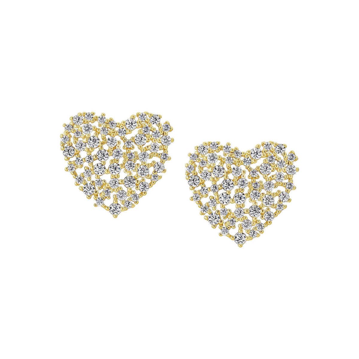 Oversized Crushed Heart Studs