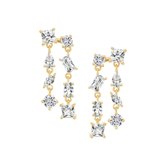 Mixed Cut Drop Earrings