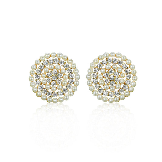 Oversized Pearl Cluster Studs