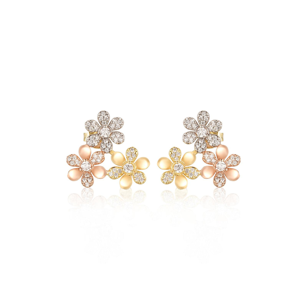 Tricolor Floral Stud