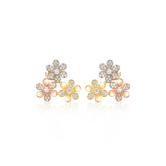 Tricolor Floral Stud