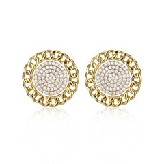 Round Pave Chain Studs