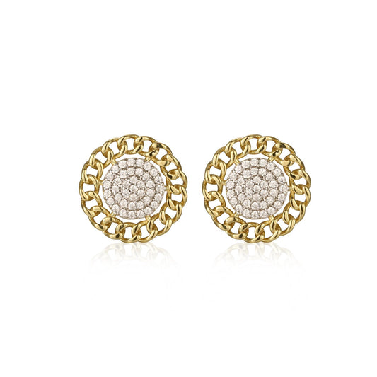 Round Pave Chain Studs