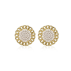 Round Pave Chain Studs