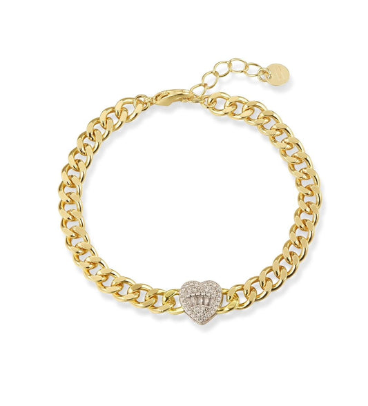 Baguette Center Heart Bracelet