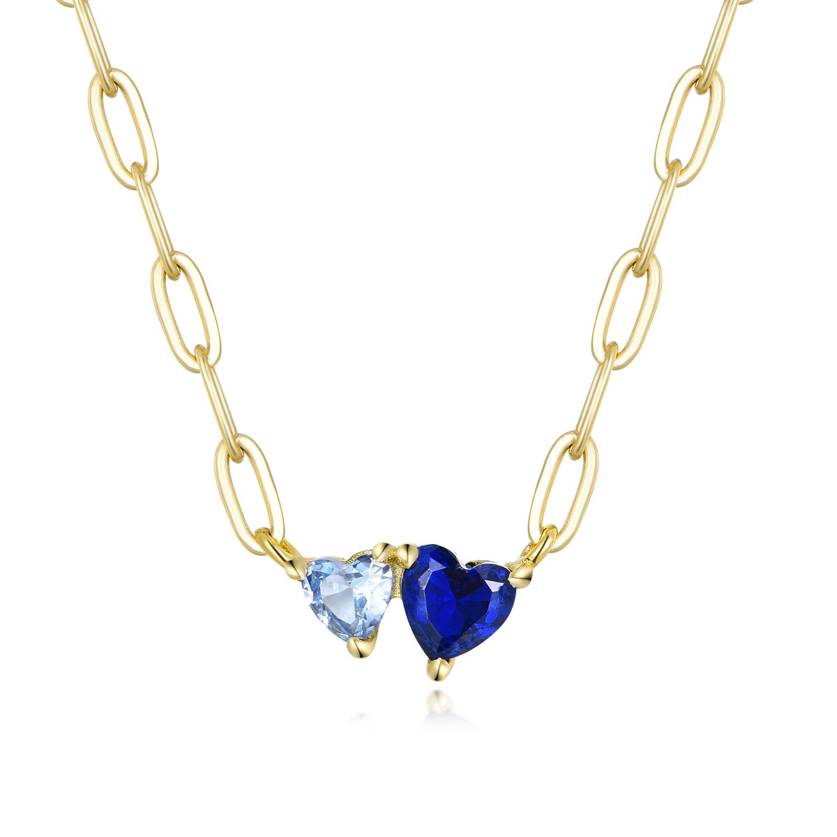 Dual Tone Heart Link Necklace