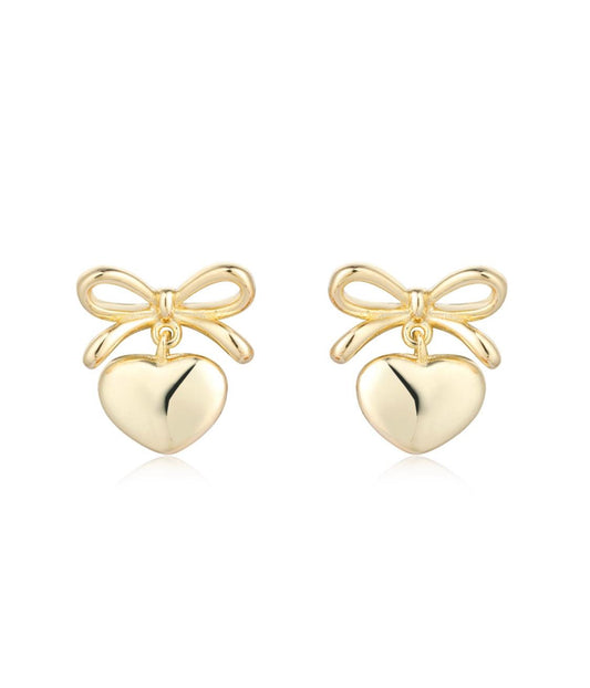 Bow Heart Studs