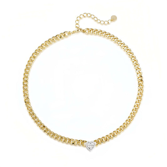 Baguette Center Heart Necklace