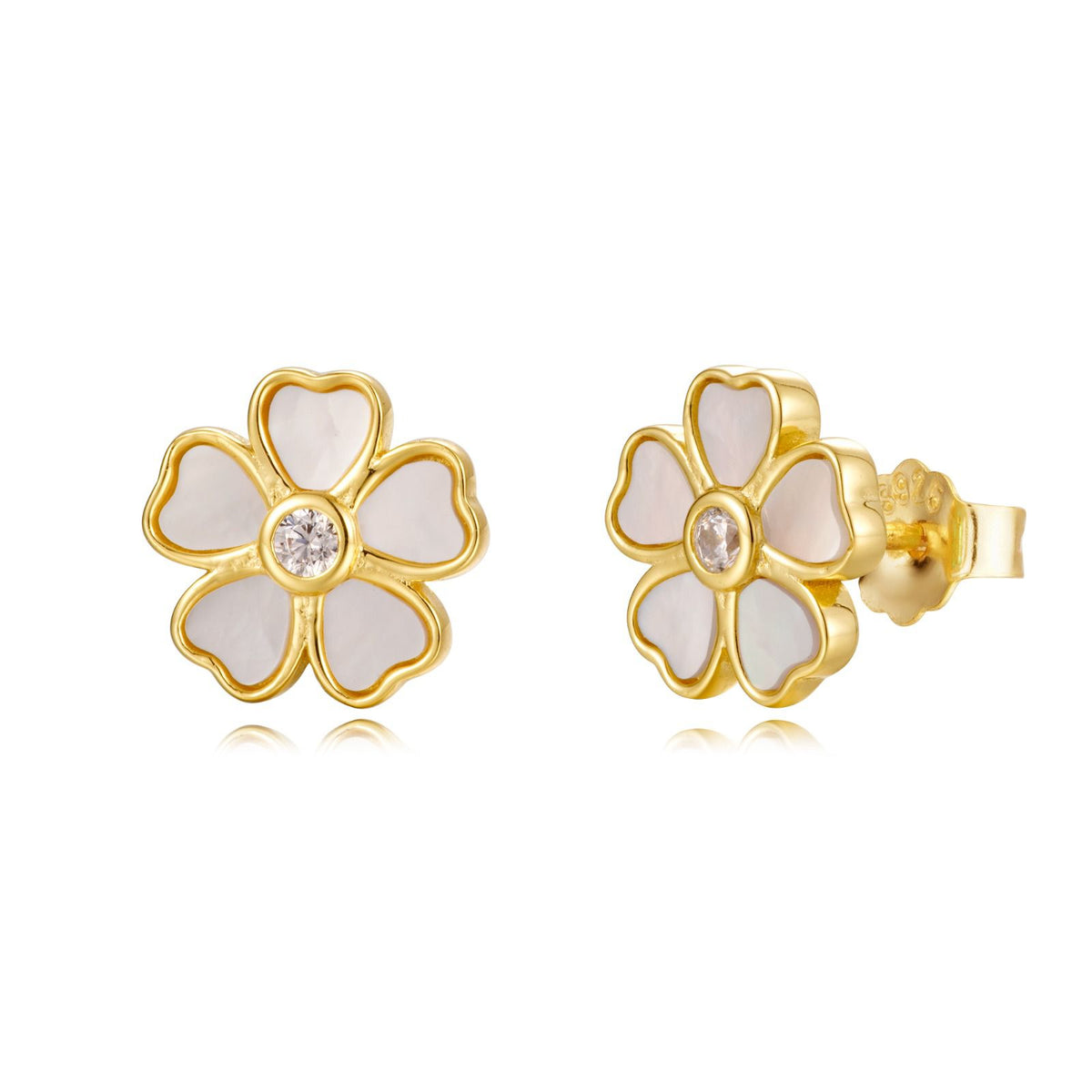 Mother Of Pearl Floral Studs