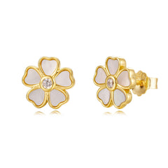 Mother Of Pearl Floral Studs