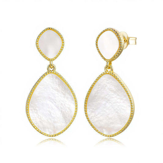 Double Mother Of Pearl Earrings