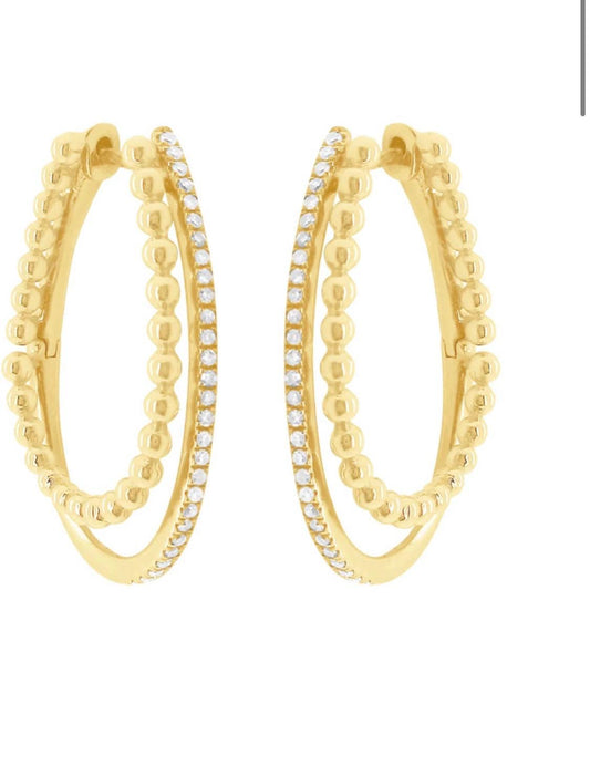 Beaded Double Hoop