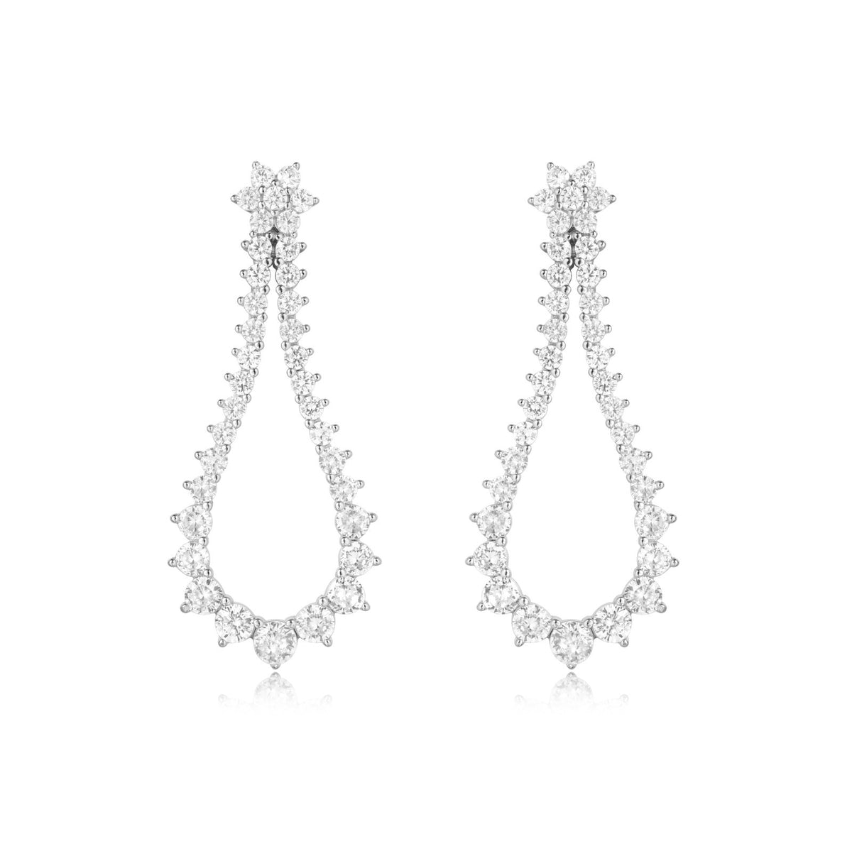 Floral Open Tennis Earrings
