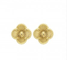 Gold Lined Clover Studs
