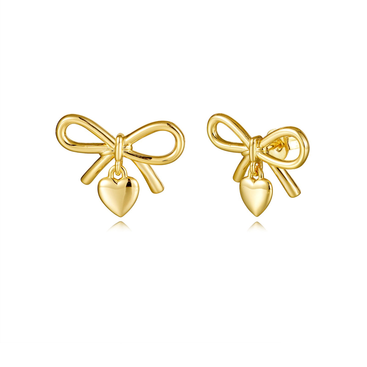 Bow Heart Mixed Earring