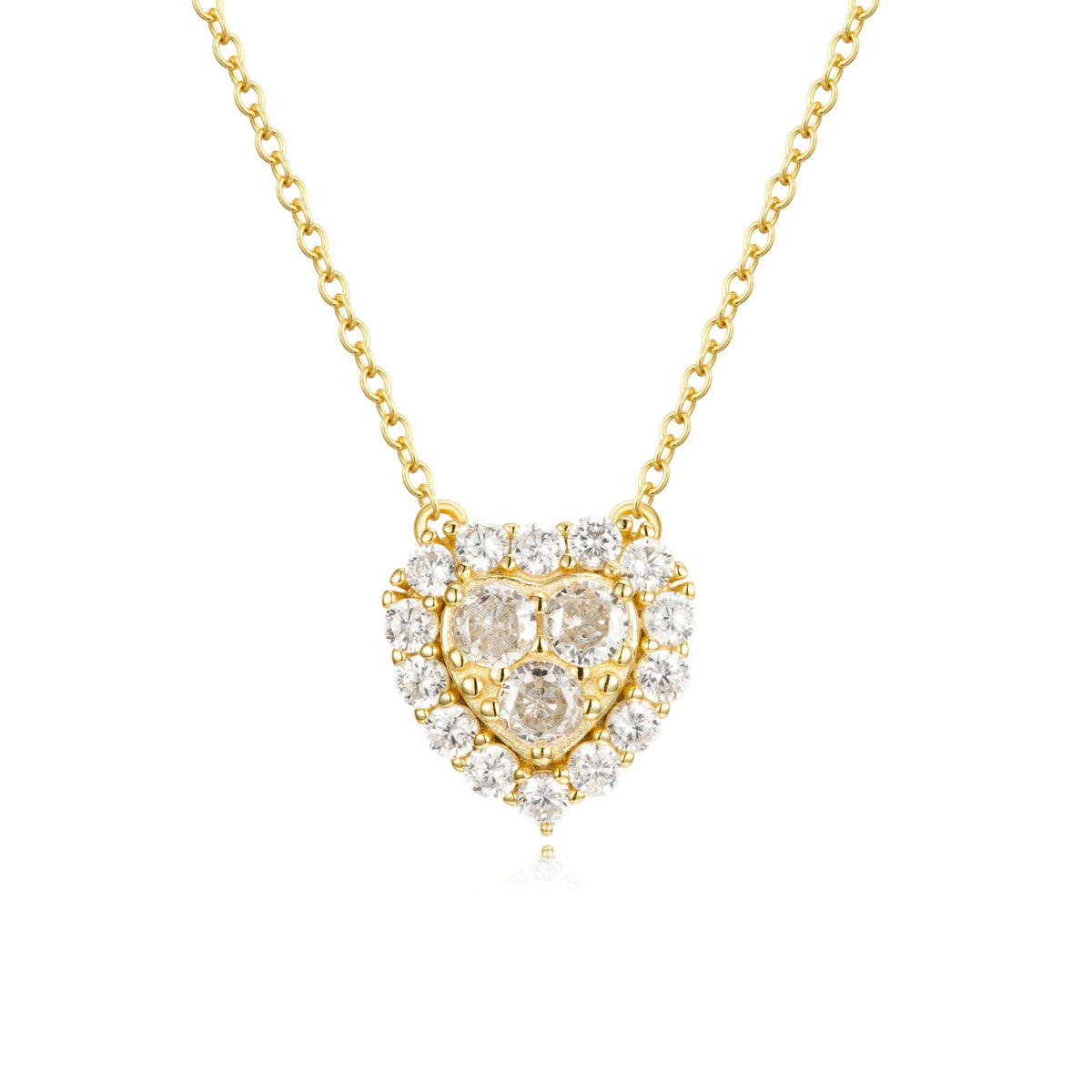 Cluster Pave Heart Necklace