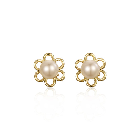 Pearl Ball Floral Studs