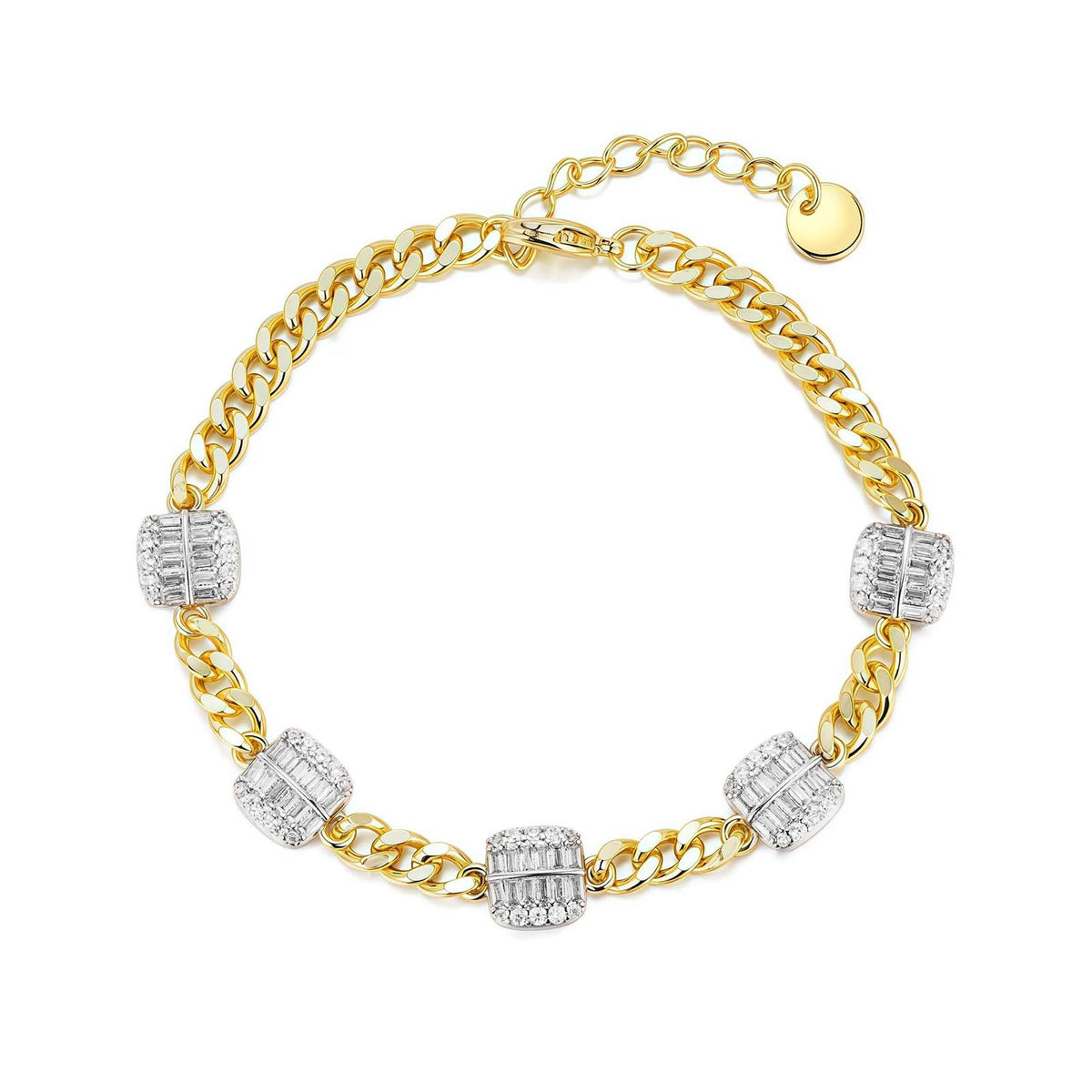 Baguette Cluster Link Bracelet