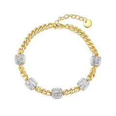 Baguette Cluster Link Bracelet