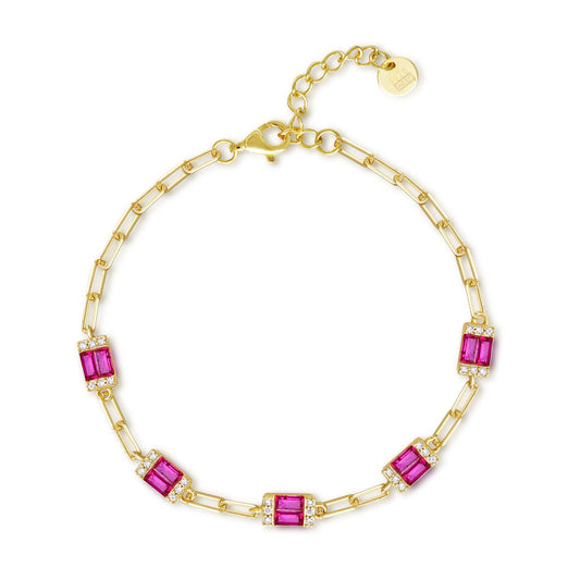 Color Baguette Link Bracelet