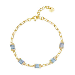 Color Baguette Link Bracelet