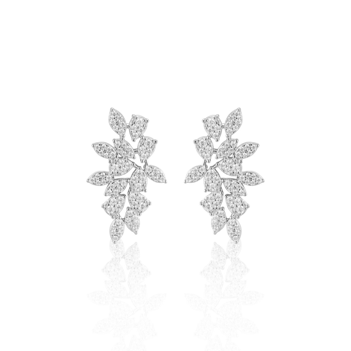 Pave Leaf Earrings