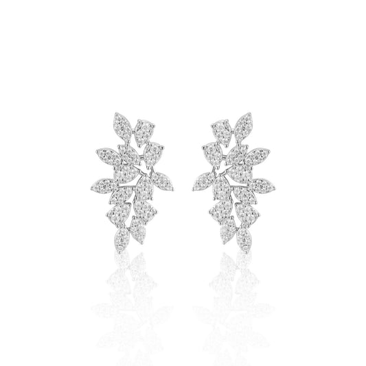Pave Leaf Earrings