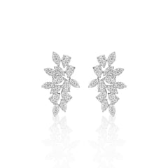 Pave Leaf Earrings