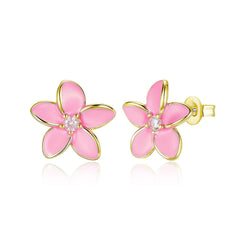 Slanted Floral Stud Earrings