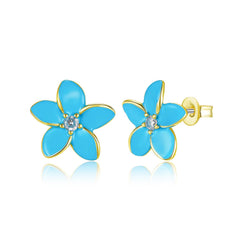 Slanted Floral Stud Earrings