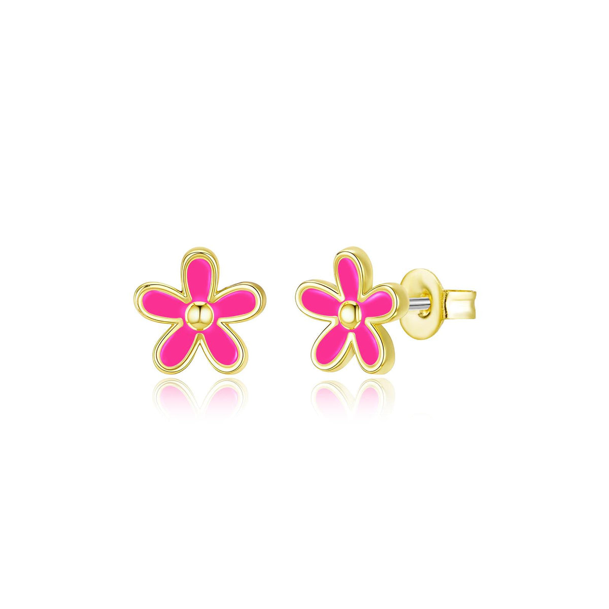 Enamel Daisy Stud Earrings
