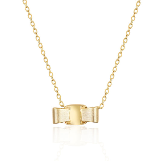 Brushed Bow Necklace