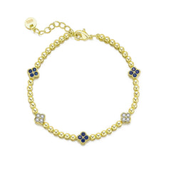 Colored Floral Bezel Bracelet