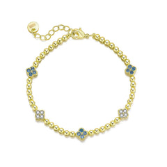Colored Floral Bezel Bracelet