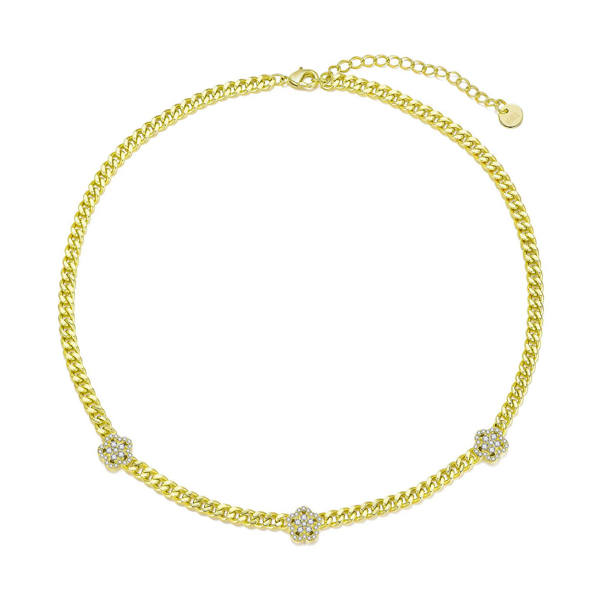 Triple Floral Link Necklace