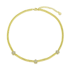 Triple Floral Link Necklace